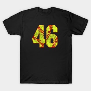 Fastpitch Softball Number 46 #46 Softball Shirt Jersey Uniform Favorite Player Biggest Fan T-Shirt